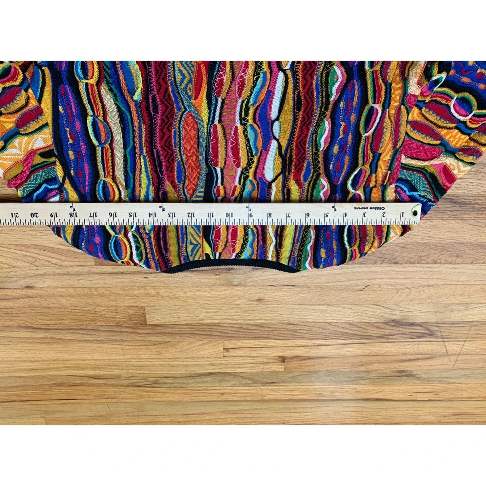 Coogi Australia Vintage 3D Knit Cardigan Sweater Multi Color Cotton Womens M - Picture 8 of 9